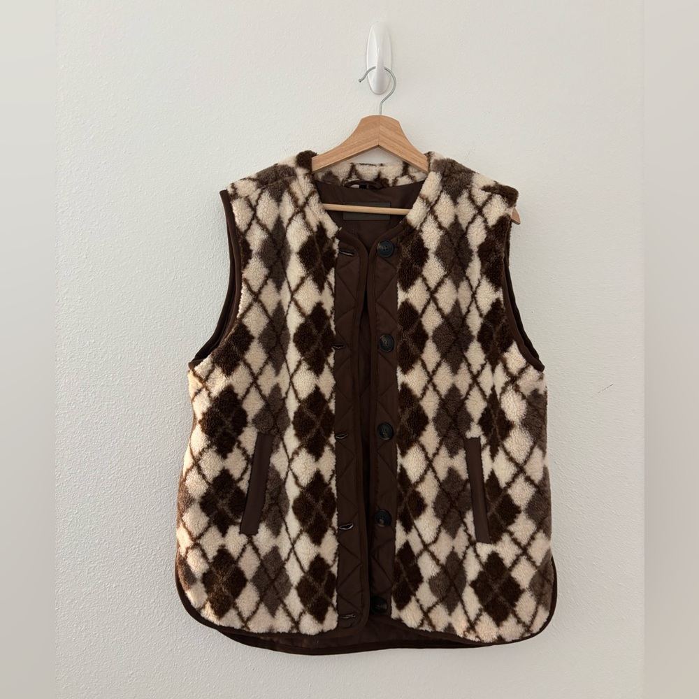 Blank nyc brown faux Sherpa vest